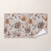 Fleurs Crème Orange Marron (Serviette à main)