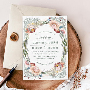 Fleurs croisées Faire-part de mariage blanche uniq