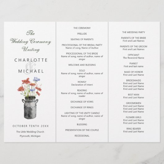 Fleurs cueillies à la main rustique Programme de m (Devant)