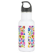 Fleurs Cute Kids Bouteille d'eau avec nom (Dos)