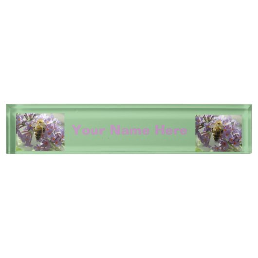 Fleurs d'abeilles et de bouddleia Plaque d'identif (Devant)