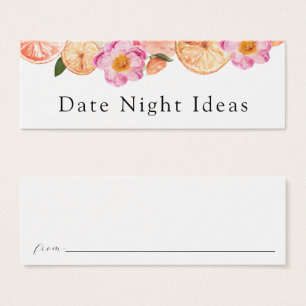 Fleurs d'agrumes roses Date Carte d'Idée de nuit