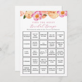 Fleurs d'agrumes Trouver Guest Bridal Bingo Carte  (Devant / Derrière)