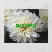 fleurs dahlia blanches baby shower invitation (Devant)
