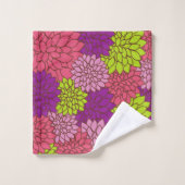 Fleurs Dahlia, Fleurs Colorées, Motif Floral (Gant de toilette)