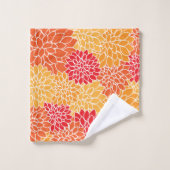 Fleurs Dahlia, Motif De Fleurs, Dahlia Orange (Gant de toilette)