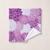 Fleurs Dahlia, Motif De Fleurs, Dahlia Violet (Gant de toilette)