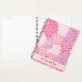 Fleurs Dahlia Roses, Motif De Fleurs, Votre Nom (Devant avec enveloppe)