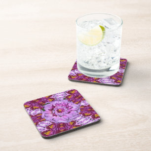 Fleurs Dahlia torsadées CORK DESSOUS DE VERRE ense