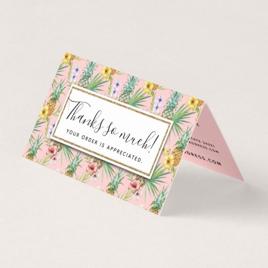 Fleurs d'ananas et d'Hibiscus Merci d'aquarelle (Front)