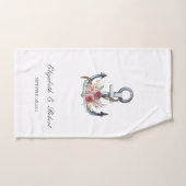 Fleurs d'ancre à l'aquarelle Nautique (Serviette à main)