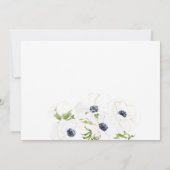 Fleurs d'anémone blanc faire-part de mariage (Dos)