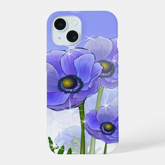 Fleurs d'anémone bleu violet (Verso)