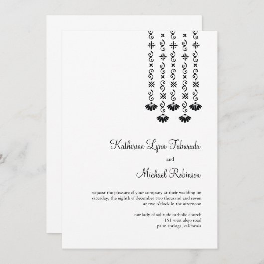 Fleurs dangereuses et Faire-part de mariage étince (Devant / Derrière)