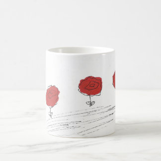 Fleurs dans la tasse rouge