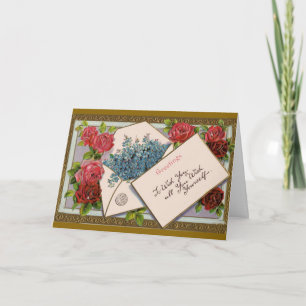 Fleurs dans le courrier - Carte d'anniversaire