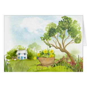 Fleurs dans le paysage de la brouette