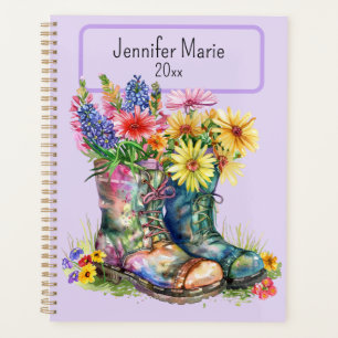 Fleurs dans les bottes Personnalisez avec le nom,