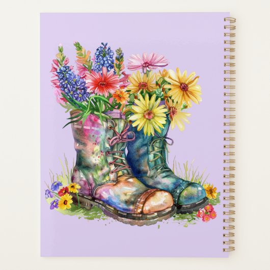 Fleurs dans les bottes Personnalisez avec le nom,  (Dos)