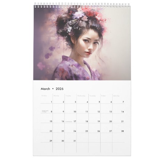 Fleurs dans ses cheveux Calendrier 2026 (Mar 2026)