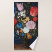 Fleurs dans un navire en verre, Jan Brueghel l'Anc (Serviette de bain)