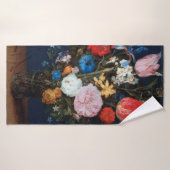 Fleurs dans un navire en verre, Jan Brueghel l'Anc (Serviette de bain)