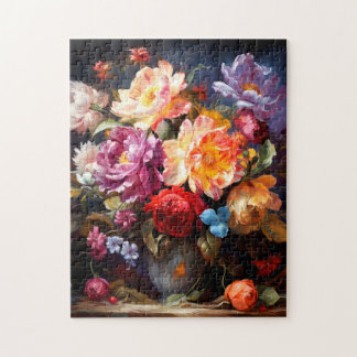 Fleurs dans un puzzle de vase
