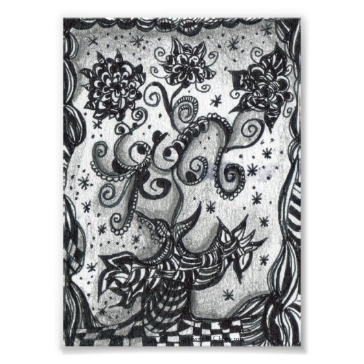 Fleurs dans un vase Art inspiré Impression (Devant)