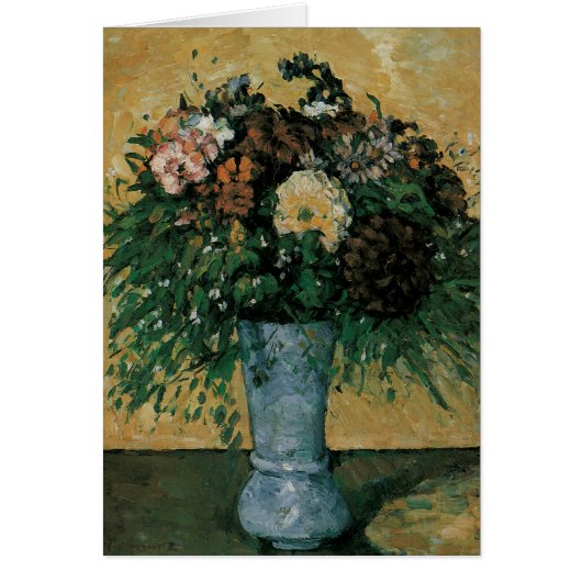 Fleurs dans un Vase Bleu par Paul Cezanne Art Vint (Devant)