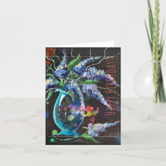 Fleurs dans un vase carte d'anniversaire