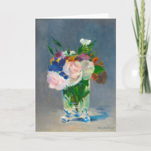 Fleurs dans un Vase de Cristal par carte de voeux 