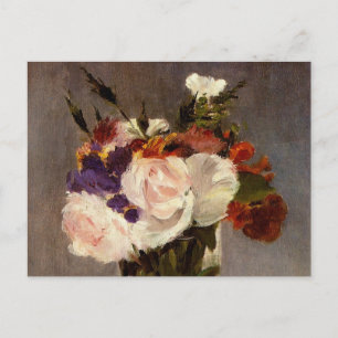 Fleurs dans un vase en cristal - Carte postale
