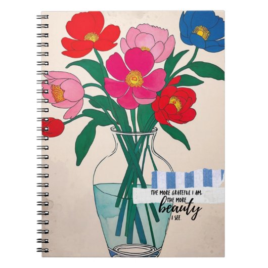 Fleurs dans un vase | Journal de notes (Devant)