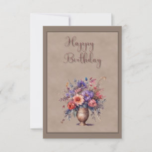 Fleurs Dans Vase Carte de voeux Appartement Annive