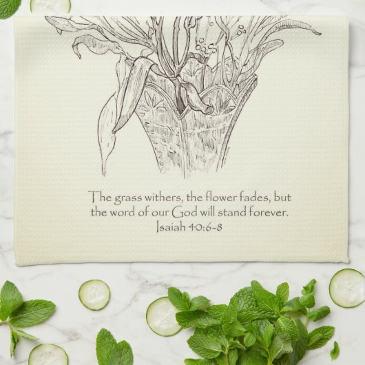 Fleurs Dans Vase Écriture Serviette de plat (Plié)