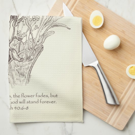 Fleurs Dans Vase Écriture Serviette de plat (Quart Plié)