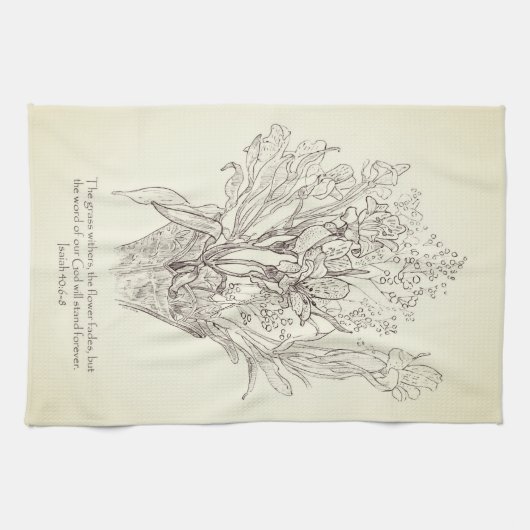 Fleurs Dans Vase Écriture Serviette de plat (Horizontal)