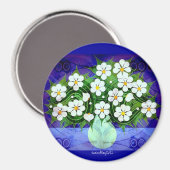 Fleurs Dans Vase Verte Au Magnet De Minuit (Recto/Verso)