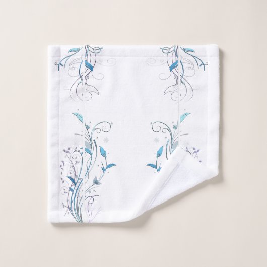 Fleurs dans Vins Bleu (Gant de toilette)