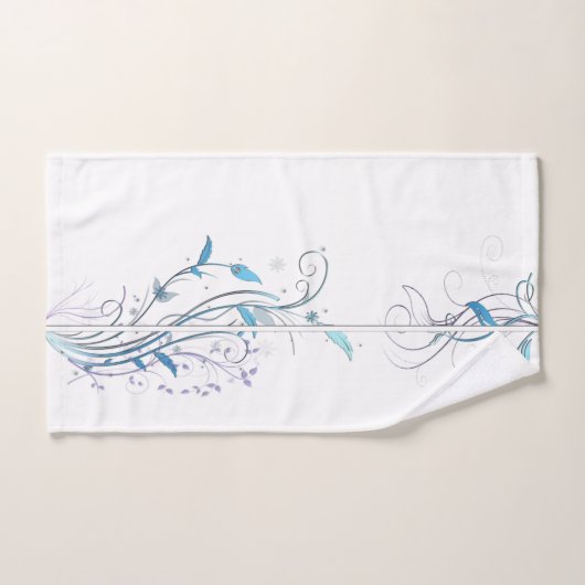 Fleurs dans Vins Bleu (Serviette à main)