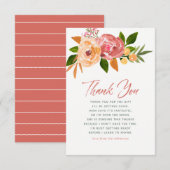 Fleurs d'aquarelle Baby shower de printemps Merci (Devant / Derrière)