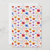 Fleurs d'aquarelle Baptême Invitation (Dos)
