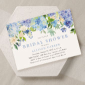 Fleurs d'aquarelle bleu Invitation de douche nupti