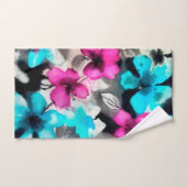 Fleurs d'aquarelle bleu rose blanc (Serviette à main)