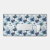Fleurs d'aquarelle bleue (Clavier et souris)
