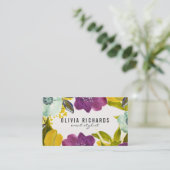 Fleurs d'aquarelle Boho | Carte de visite floral (Debout devant)