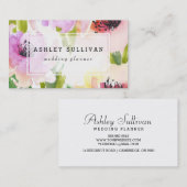Fleurs d'aquarelle Boho | Carte de visite floral (Devant / Derrière)
