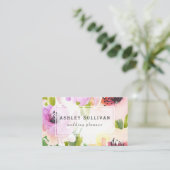 Fleurs d'aquarelle Boho | Carte de visite floral I (Debout devant)