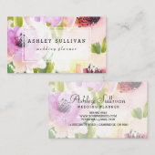 Fleurs d'aquarelle Boho | Carte de visite floral I (Devant / Derrière)