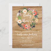 Fleurs d'aquarelle Boho | Invitation Baby shower (Devant)